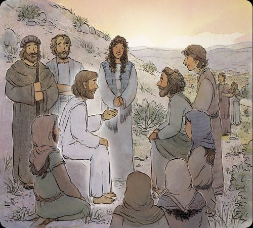 resurrected Jesus talking to people