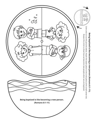 activity page: being baptized is like becoming a new person