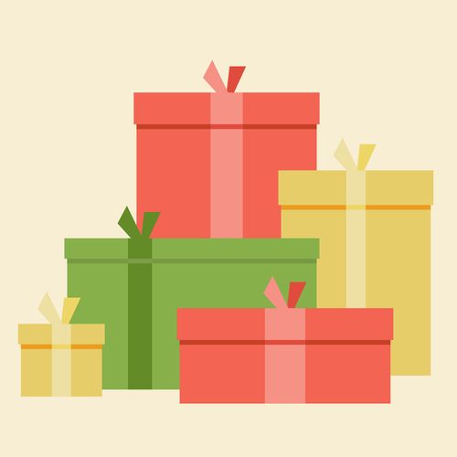 three Christmas presents