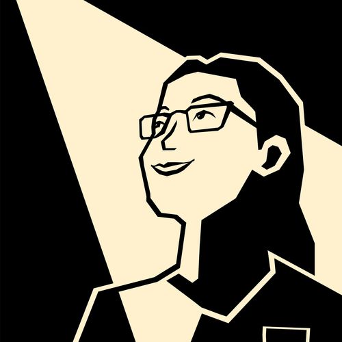 myndskreyting af trúboða sem horfir upp í ljós