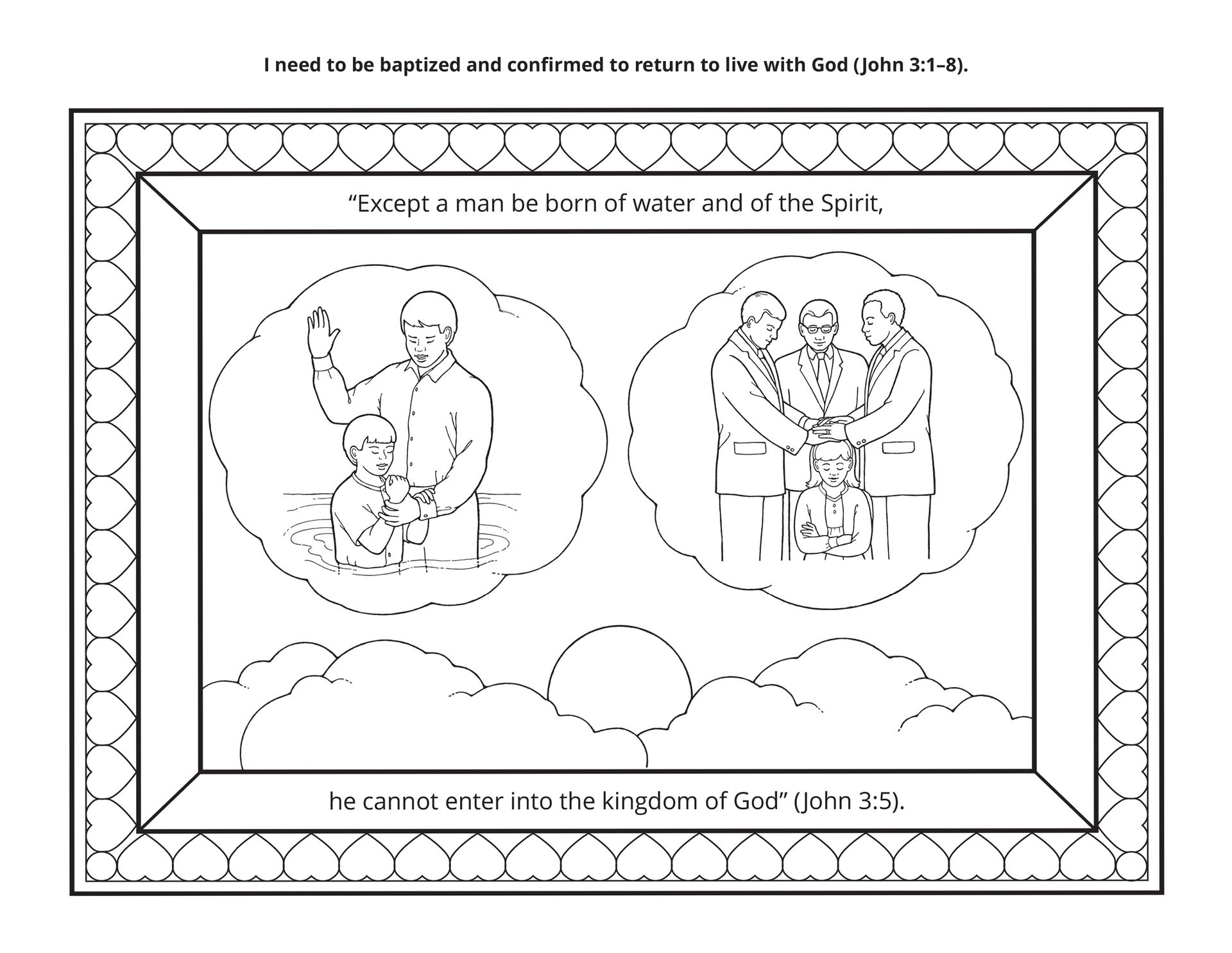 Drawings of baptism and confirmation.