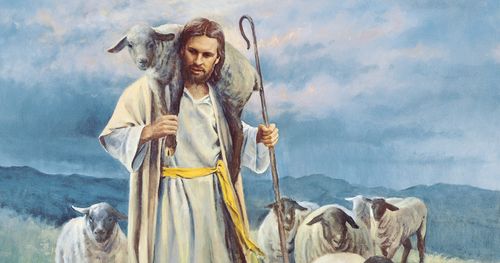 Jesus Christ depicted as the Good Shepherd