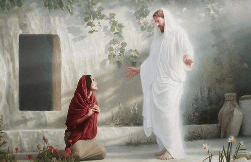 Christus und Maria am Grab, Darstellung von Joseph Brickey
