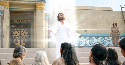 Jesukristo mikunsad gikan sa langit diha sa templo sa Bountiful
