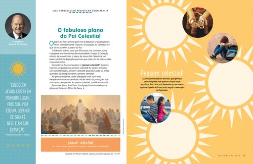 Página em PDF de Jesus Cristo visitando os nefitas, além de uma atividade escrita