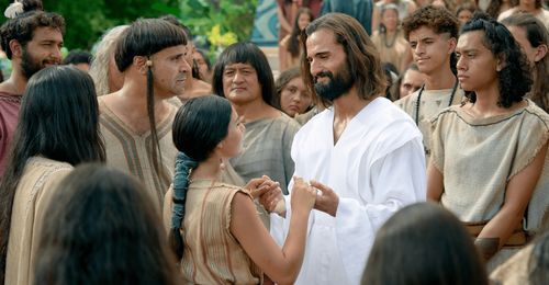 Jesus Christ visiting the Nephites
