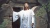 the resurrected Jesus Christ standing at the entrance to the Garden Tomb