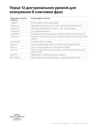 first 12 doctrinal mastery chart