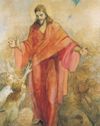 Le Christ revêtu d’une tunique rouge, tableau de Minerva Teichert