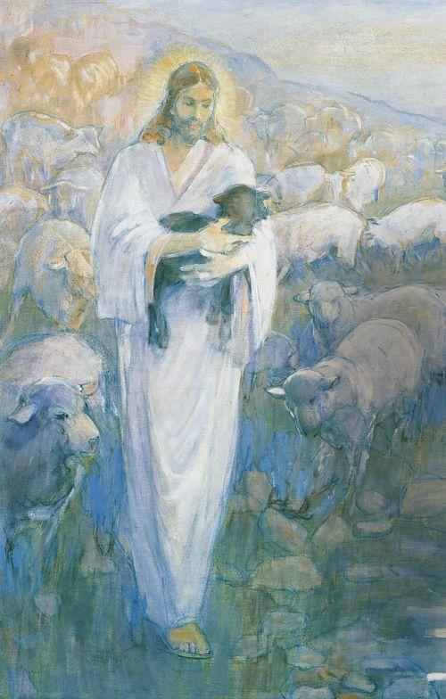 Christ holding a lamb