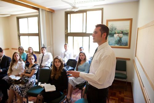 young man teaching Sunday School