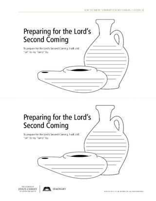 handout, Preparing for the Lord’s Second Coming