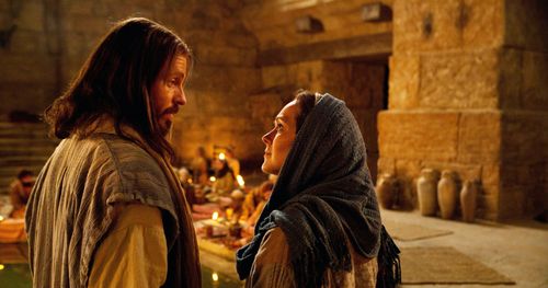 Jesus talking to Mary
