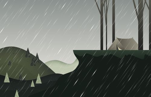 rainy mountain scenery
