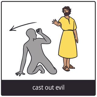 cast out evil gospel symbol