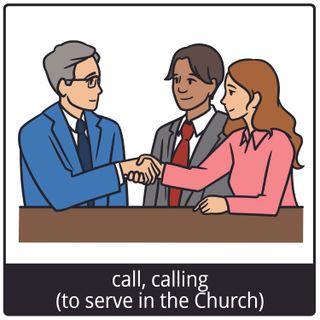 call, calling (to serve in the Church) gospel symbol