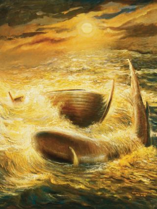 Los barcos de los jareditas en el mar