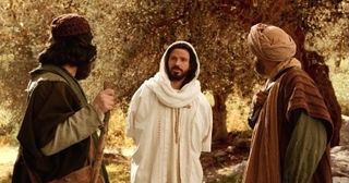 the resurrected Lord walks with two disciples