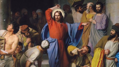 Jesús expulsa a los cambistas del templo