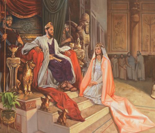Ester ajoelha-se diante do rei