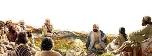 Apostle Paul sitting and teaching