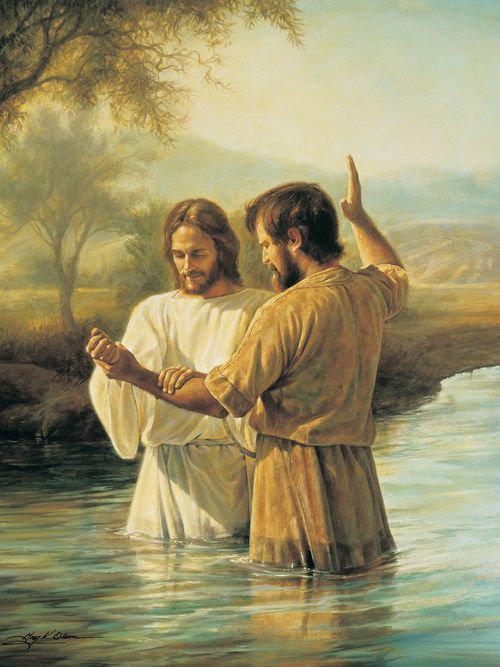Jan Chrzciciel chrzci Jezusa Chrystusa
