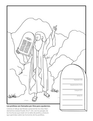 hoja de actividades, Moisés