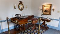 Interior of Kimball Home--baby grand piano