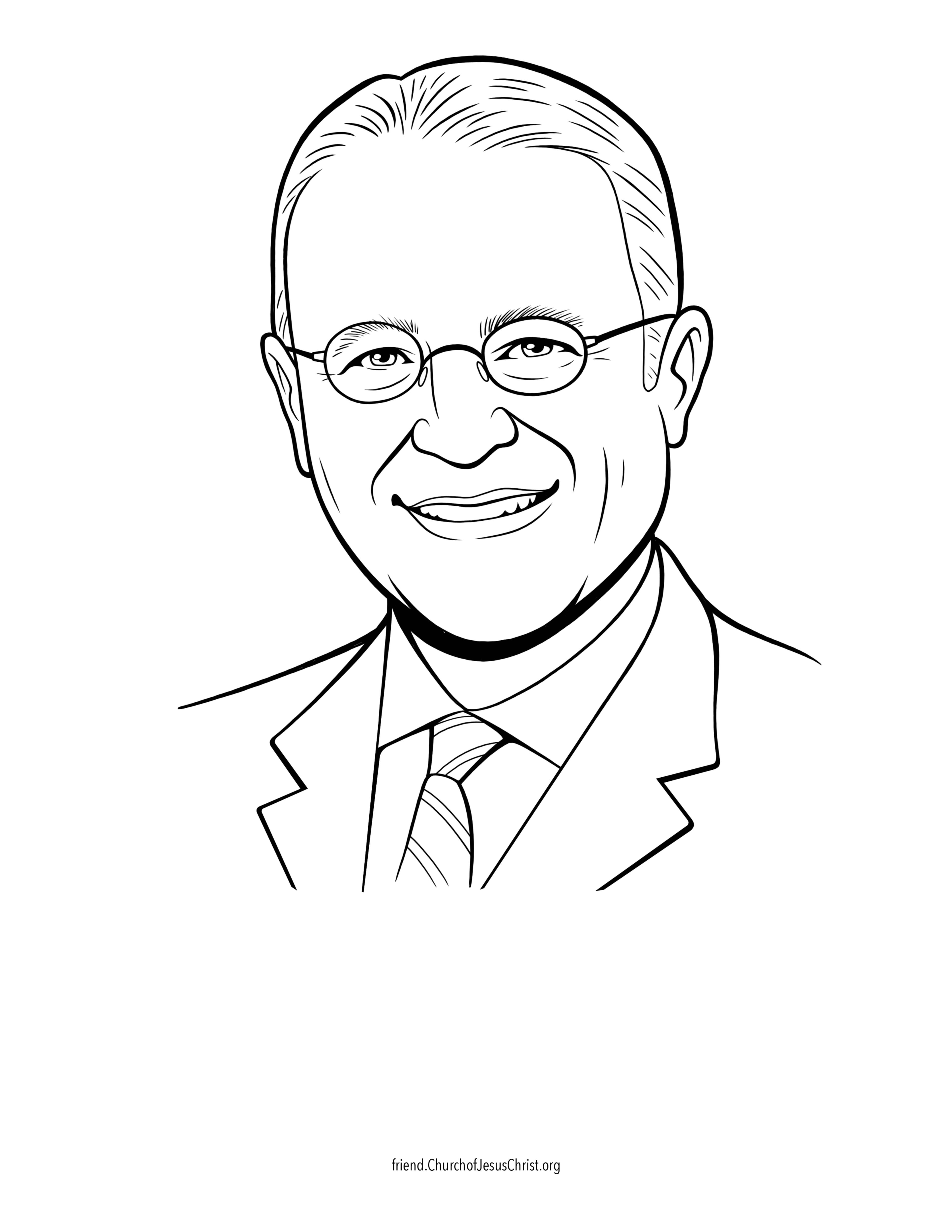 A coloring page of the official portrait of Ulisses Soares.
