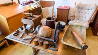Close up of table with baking tools