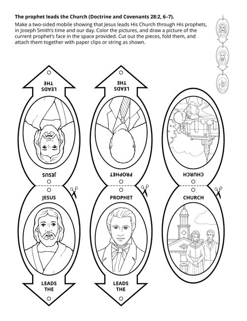 This craft for Primary-age children includes six oval frames used to highlight prophets both current and past.