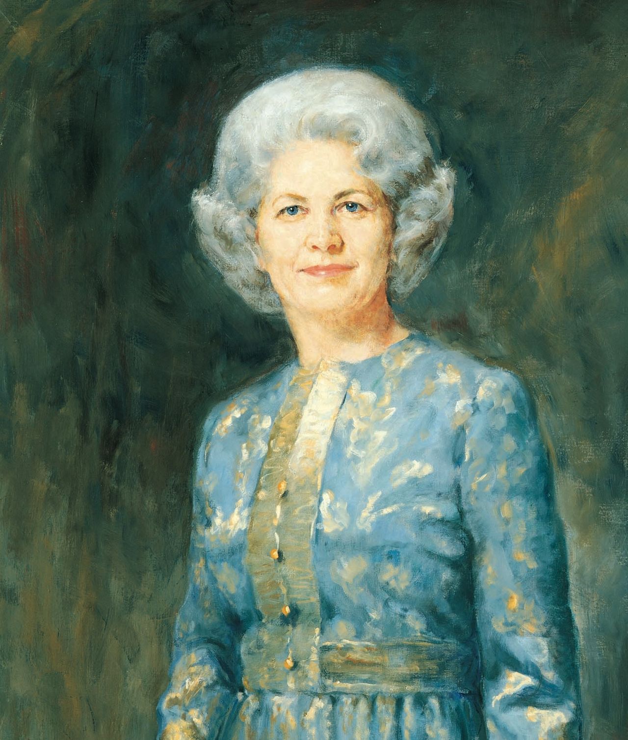 A portrait of Barbara Bradshaw Smith, who was the 10th general president of the Relief Society from 1974 to 1984; painted by Cloy Paulson Kent.