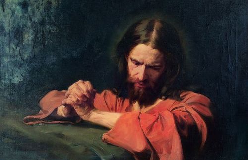 Krisztus a Gecsemáné kertjében imádkozik