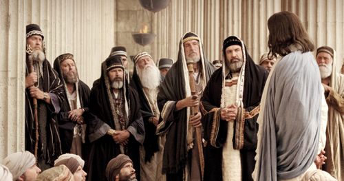 Jesus talking to Pharisees