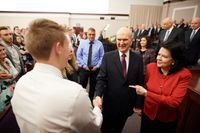 President Russel M. Nelson and Wendy Nelson at Devotional