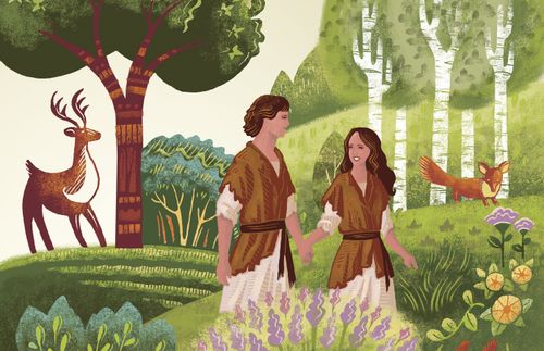 Adam et Ève dans le jardin d’Éden