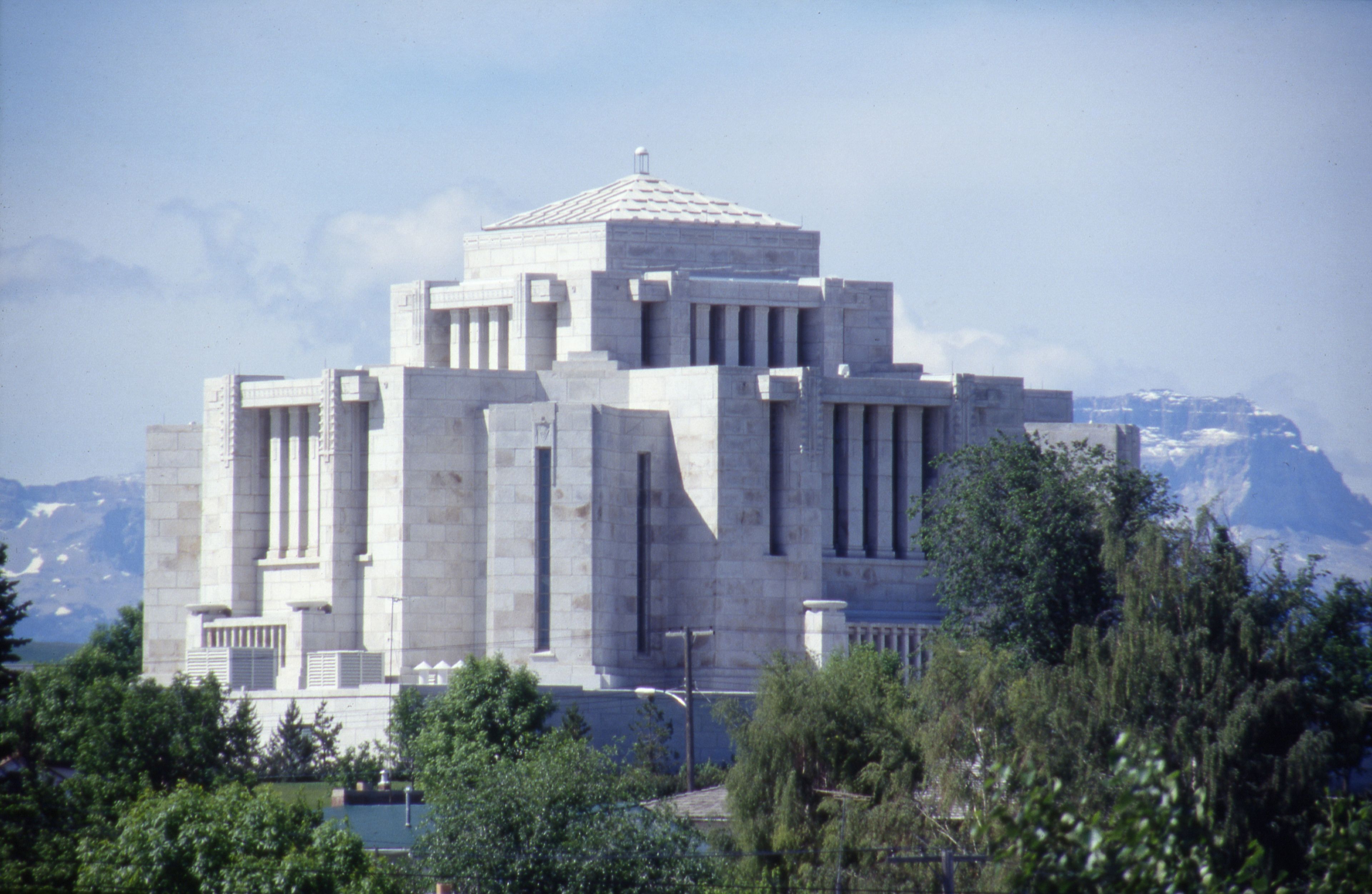 The Cardston Alberta Temple during the daytime.