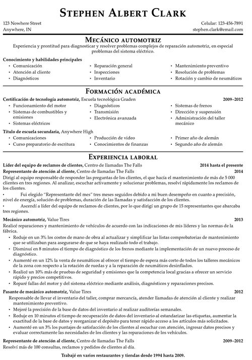 currículum de Clark