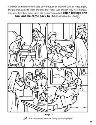 Elijah and the Widow coloring page
