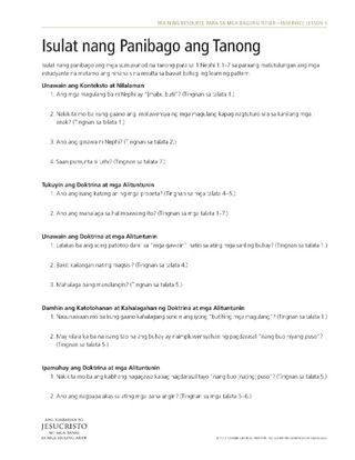 handout, Isulat nang Panibago ang Tanong