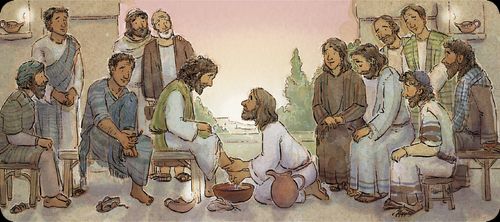 İsa Havarilerin ayaklarını yıkıyor