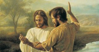Juan bautiza a Jesucristo 
