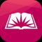 The app icon is a white open book with a sunburt wth a red background.  . View and register for classes, study course content, update readings status, and check attendance.