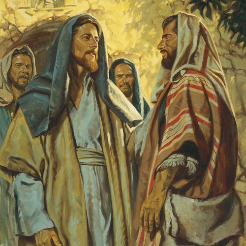 Jesus e Pedro conversando
