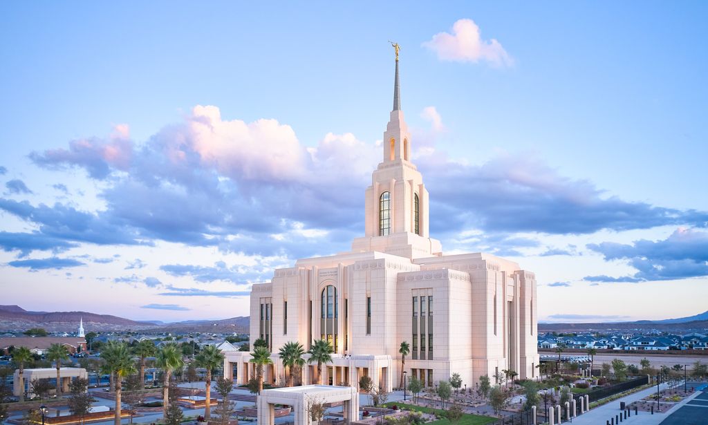 Exterior images of the Red Cliff Utah Temple. Images were taken in the morning. 