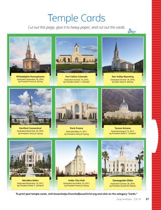 cut-out cards of new temples