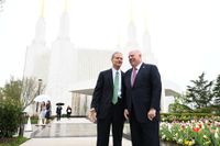 David A. Bednar and Larry Hogan at the Washington D.C. Temple