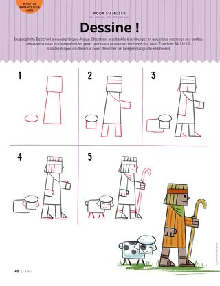 drawing activity of a sheep and shepherd