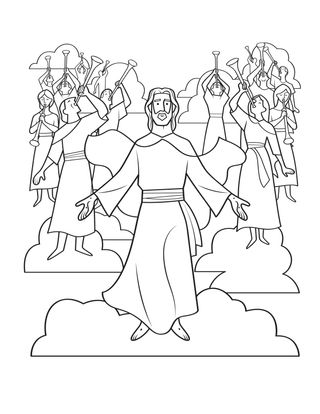 coloring page of Jesus at the Second Coming