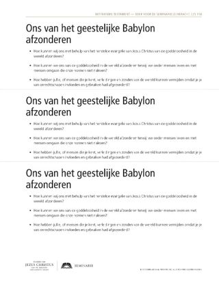 handout, Separating Ourselves from Spiritual Babylon